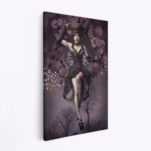 Lærred - Night aerial girl