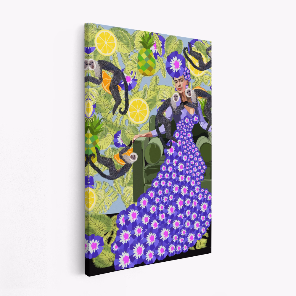 Lærred - Frida in the Garden