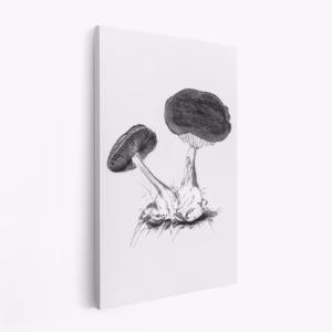 Lærred - Vintage Violet Webcap Mushroom Bright BW
