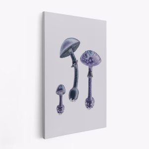 Lærred - Amanita Muscaria White Backgound Purple