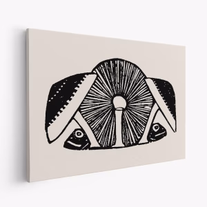 Lærred - Three Mushrooms 1892 Beige