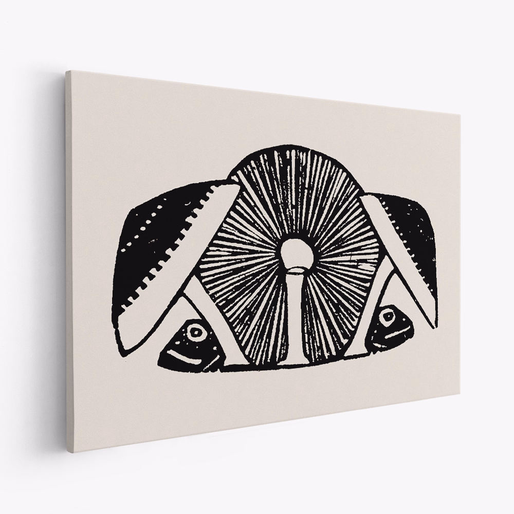 Lærred - Three Mushrooms 1892 Beige