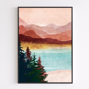 Plakat - Misty Mountain Glow